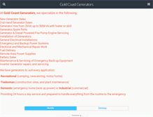 Tablet Screenshot of goldcoastgenerators.com.au